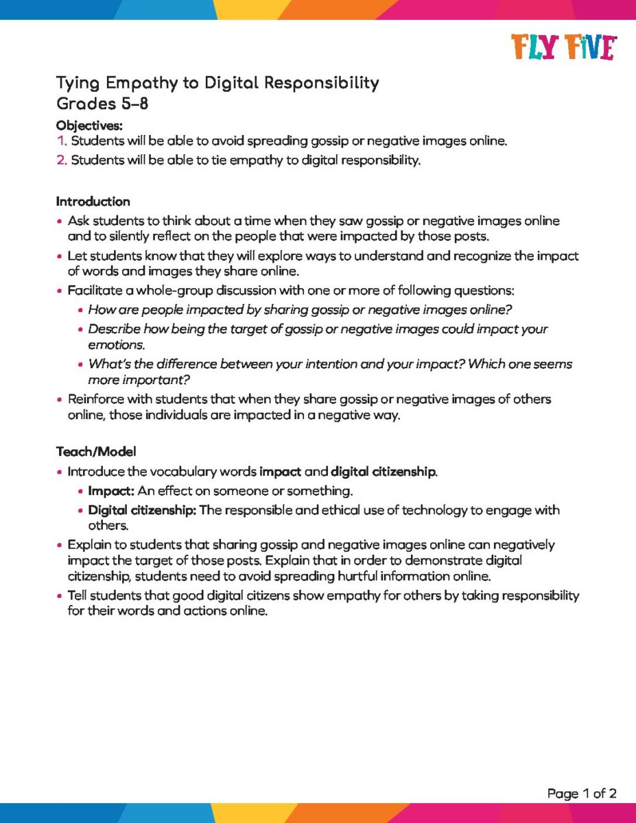 Fly Five Empathy Download Grades 5-8