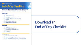 End of day checklist
