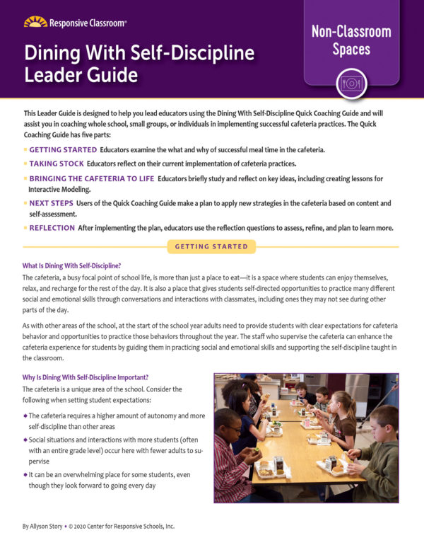 Leadership Guide: Dining with Self-Discipline