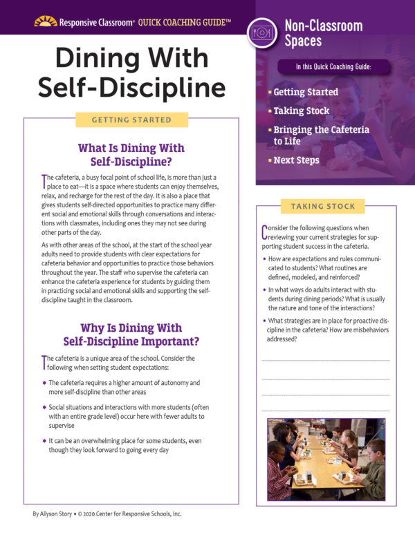 Quick Coaching Guide: Dining with Self-Discipline