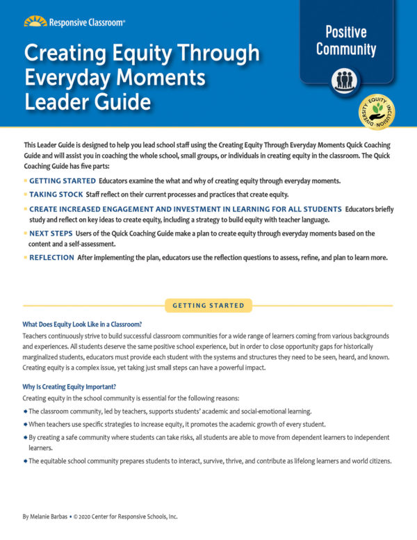 Leadership Guide Creating Equity Through Everyday Moments