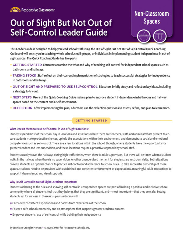Leadership Guide: Out of sight but not out of self-control