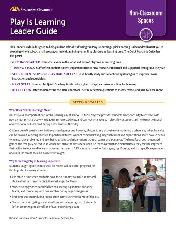 Leadership Guide: Play is Learning