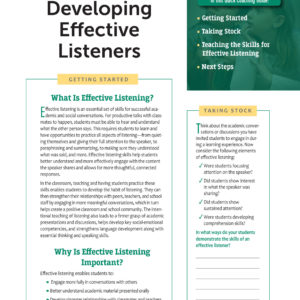 Quick Coaching Guide: Developing Effective Listeners