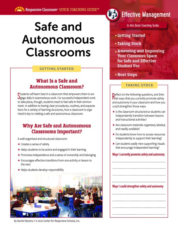 Safe and Autonomous Classrooms