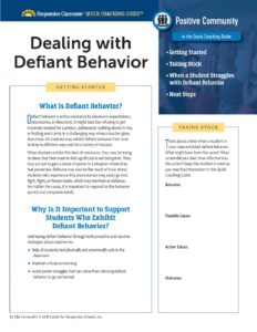 Quick Coaching Guide: Dealing with Defiant Behavior image