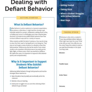 Quick Coaching Guide Dealing with Defiant Behavior