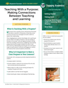 Quick Coaching Guide: Teaching with Purpose: Making Connections Between Teaching and Learning image