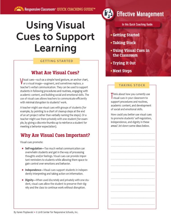 Using Visual Cues to Support Learning